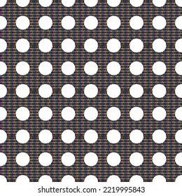 Hand drawn vector,  seamless pattern white polka dots on blue background.
