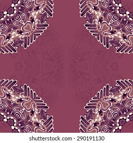 Hand drawn vector seamless pattern with doodle elements.