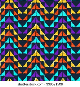 Hand drawn vector seamless pattern in mexican style. Seamless abstract ethnic ornament