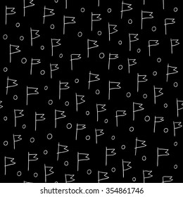 Hand drawn vector seamless pattern with flags. Texture can be used for wallpaper, pattern fills, web page background, surface textures.