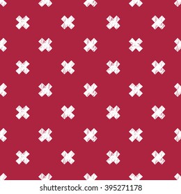 Hand drawn vector seamless pattern on a red background