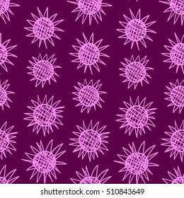 Hand drawn vector seamless pattern, abstract, geometric shapes