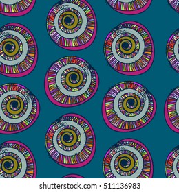 Hand drawn vector seamless pattern, abstract, geometric shapes