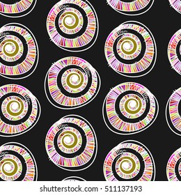 Hand drawn vector seamless pattern, abstract, geometric shapes