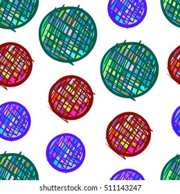 Hand drawn vector seamless pattern, abstract, geometric shapes