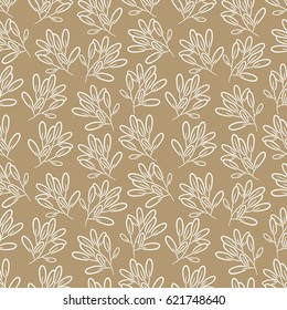 Hand drawn vector seamless pattern with floral elements.
