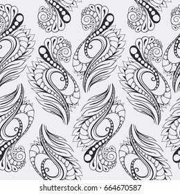 Hand drawn vector seamless pattern with doodle elements.
