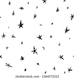 Hand drawn vector seamless star pattern