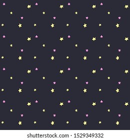 Hand drawn vector seamless star pattern, star quote, saying, vintage, retro, hand drawn, wedding, greeting card, web template, isolated.
