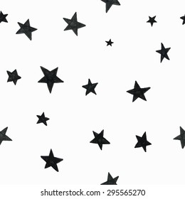 Hand Drawn Vector Seamless Star Pattern, Star Quote, Saying, Vintage, Retro, Hand Drawn, Wedding, Greeting Card, Web Template, Isolated