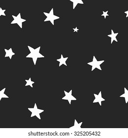 Hand drawn vector seamless star pattern