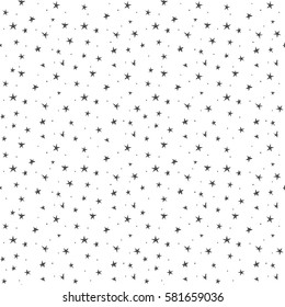 Hand drawn vector seamless star pattern