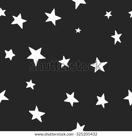 Hand drawn vector seamless star pattern