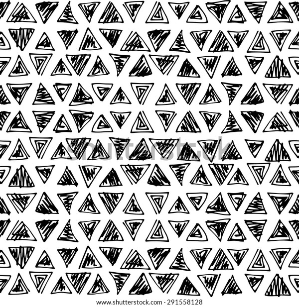 Hand Drawn Vector Seamless Triangles Pattern Stock Vector (Royalty Free ...