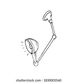 
Hand drawn vector set of black and white lighting fixtures for illustration purposes. Wall lampshades, table lamps, sconces painted with shading.