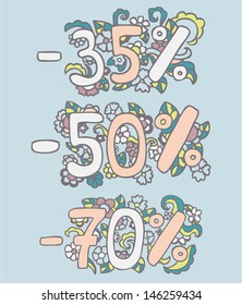 Hand drawn vector set of doodles design elements.