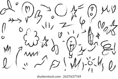 hand drawn vector set of floral elements