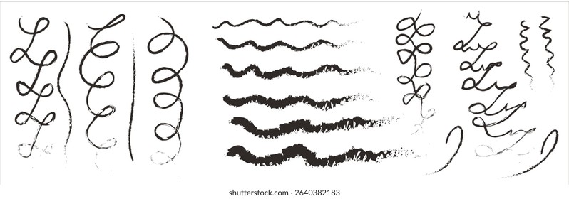 hand drawn vector set of floral elements