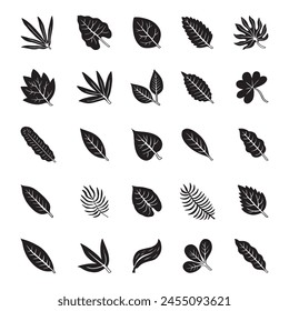 hand drawn vector set of leaves illustration.