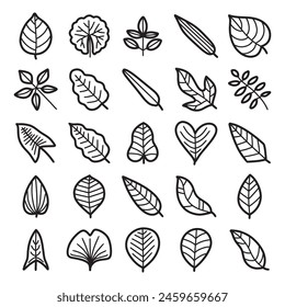 Handgezeichnete Vektorgrafik Set von Blättern Illustration.