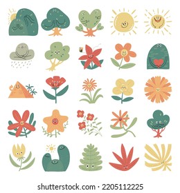 Hand Drawn Vector Set Nature Character Stock Vector (Royalty Free ...