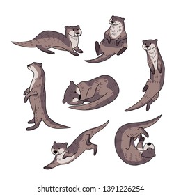 otter sketch images stock photos vectors shutterstock https www shutterstock com image vector hand drawn vector set otters cute 1391226254