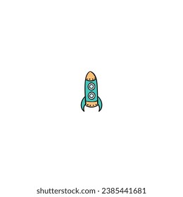hand drawn vector set of rockets