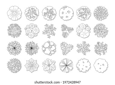 Hand Drawn Vector Set Top View Stock Vector (Royalty Free) 1975231688 ...