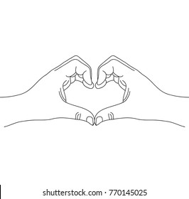 Hand drawn vector with Hand shaped heart
