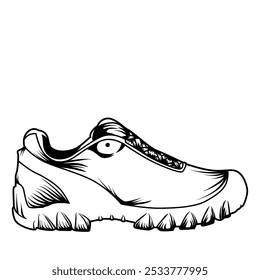 hand drawn vector shoes with white background