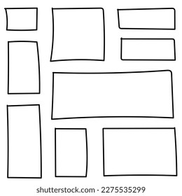 Hand Drawn Vector Simple Rectangles 