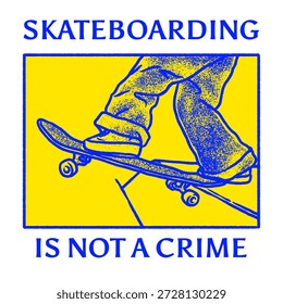 hand drawn vector skateboarding raw