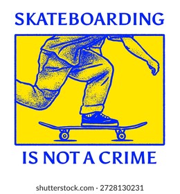 hand drawn vector skateboarding raw
