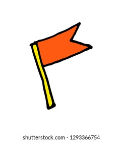 hand drawn vector sketch cartoon doodle flag icon illustration