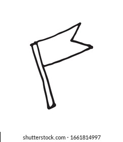 hand drawn vector sketch cartoon doodle flag icon illustration