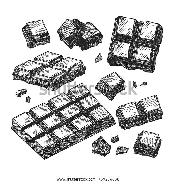 Hand Drawn Vector Sketch Chocolate Isolated Stock Vector (Royalty Free ...