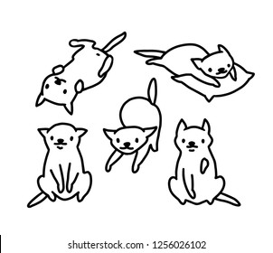 Hand drawn vector sketch of funny cartoon cats.