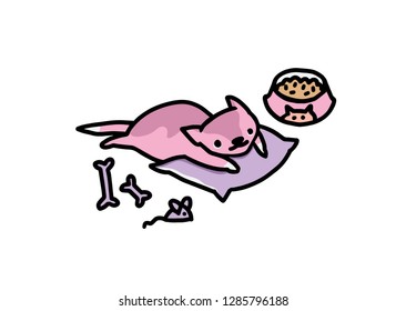 Hand drawn vector sketch of funny cartoon cats.