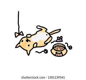 Hand drawn vector sketch of funny cartoon cats.