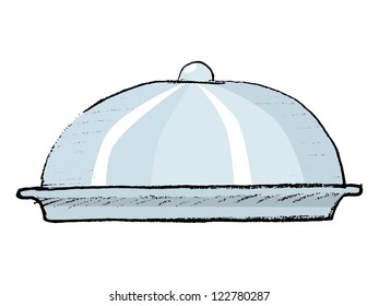 Hand drawn, vector, sketch illustration of cloche