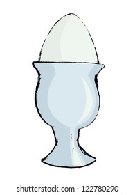 Hand drawn, vector, sketch illustration of egg holder