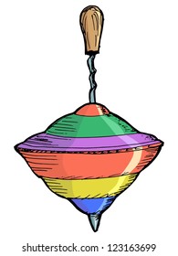 hand drawn, vector, sketch illustration of whirligig