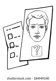 hand drawn, vector, sketch, illustration of rating or voting