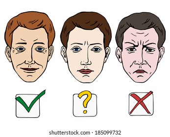 hand drawn, vector, sketch, illustration of rating or voting