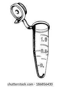 hand drawn, vector, sketch illustration of microtube