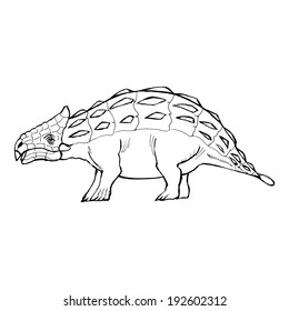 Hand Drawn Vector Sketch Illustration Ankylosaurus Stock Vector ...