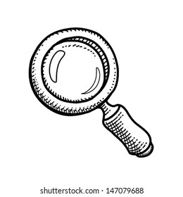 Hand Drawn Vector Sketch Of A Magnifying Glass.