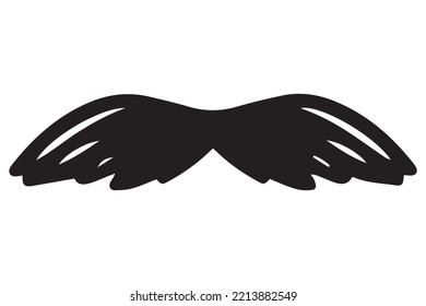 Handgezeichnete Vektorgrafik von Schnurrbart. Männer - Schnurrbart auf Weiß