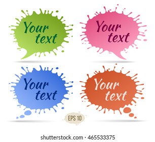 Hand drawn vector speak bubbles set