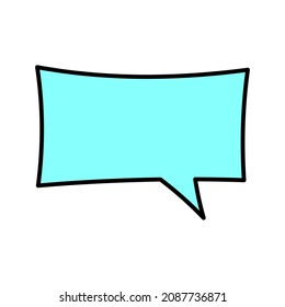 Hand drawn vector speech bubble in doodle style, isolated on white background.